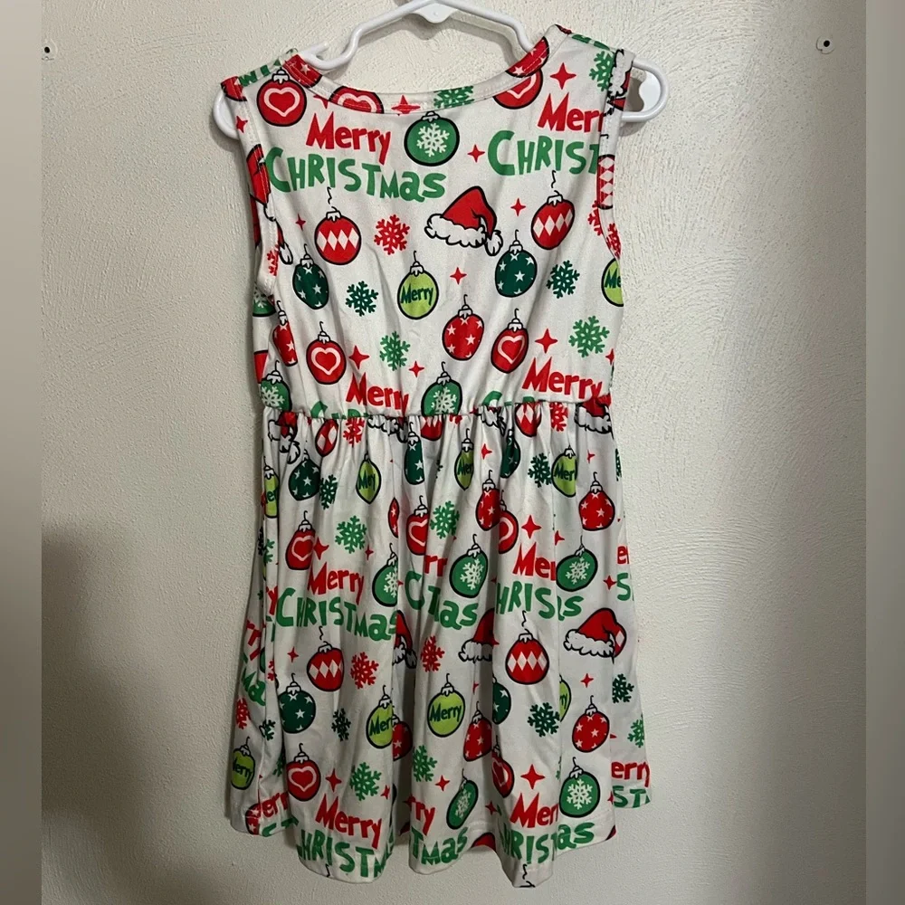 NO BRAND Classic Sleeveless Christmas Casual Dress Red Green White Girl's Sz 4-5